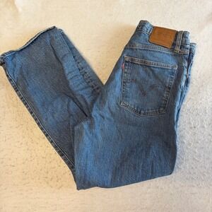Levi's Ribcage Straight Jeans Womens 30 Blue High Rise Denim